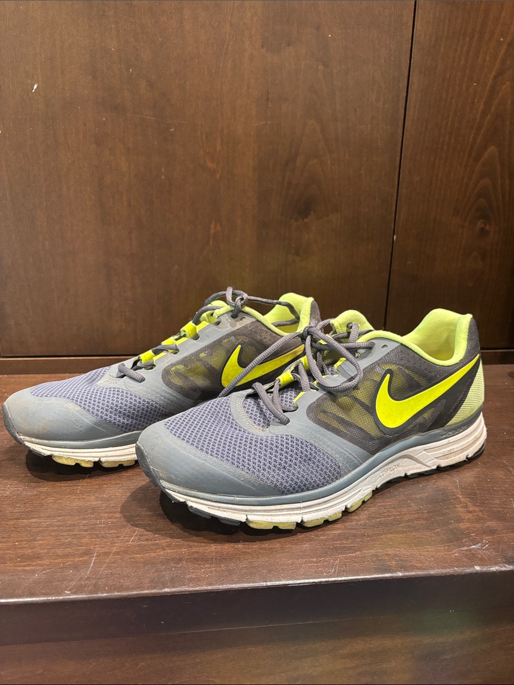 Nike Gray and Volt Men's Running Sneakers